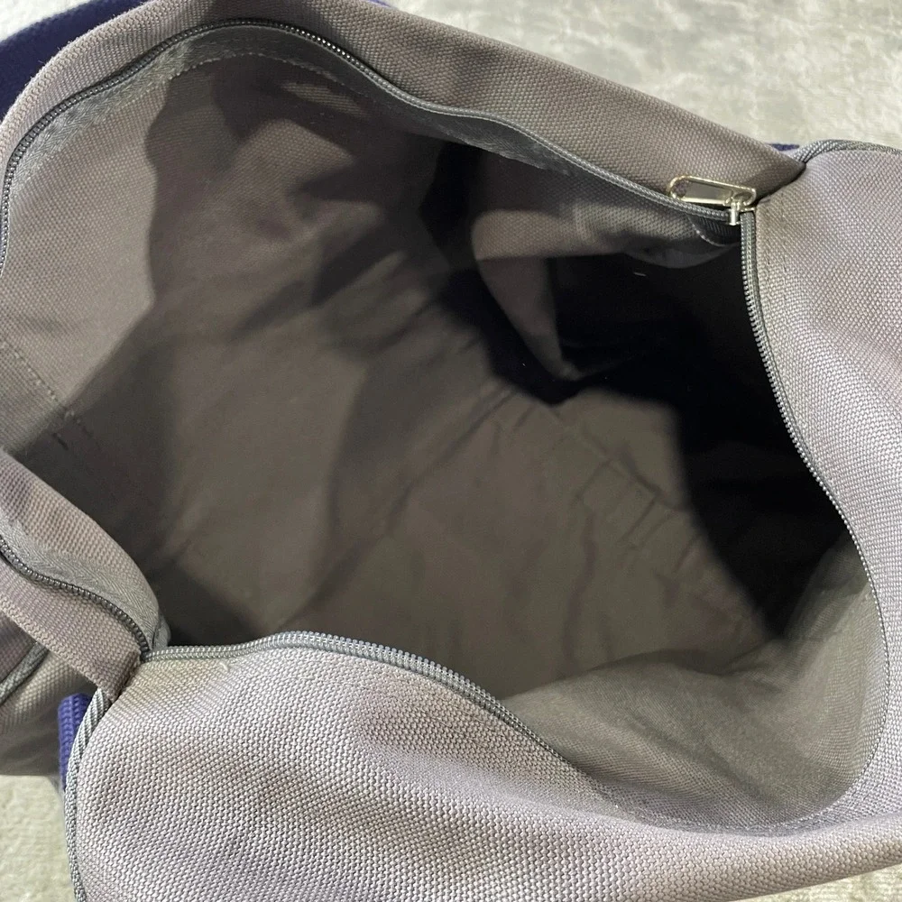 Birddogs Duffle Bag Navy Blue Logo Tape Gray Canvas Gym Travel‎ Golf Weekender